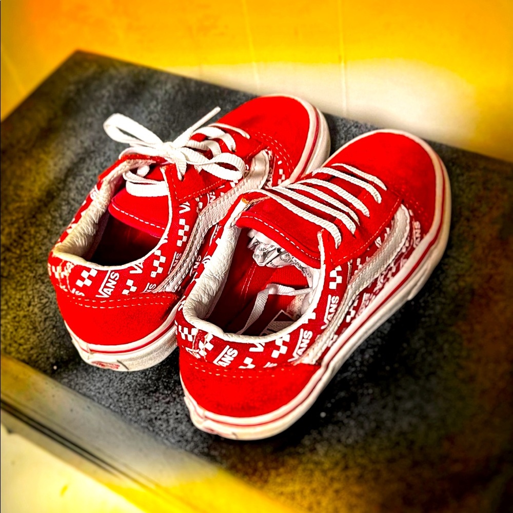Kids Vans Red & White
